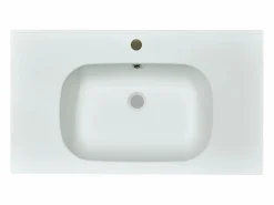 Shower & Design Lavabo encastrable de resina efecto piedra, , L80 x l46 cm, OKIWA