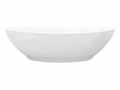 vidaxl Lavabo ovalado de cerámica de lujo, 40x33 cm, color . Blanco