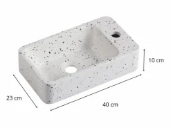 New Lavabo rectangular suspendido de terrazo IZIA Lavabo