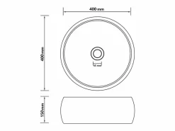 Hot Lavabo redondo de lujo mate 40x15 cm Cerámica Lavabo