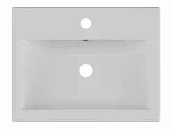 Shower & Design Lavabo semiempotrado de cerámica blanca - - Ancho 51 cm - YASMAC II