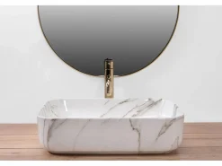 Clearance Lavabo Sobre Encimera Demi Shiny Aiax White Lavabo
