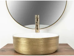 Hot Lavabo Sobre Encimera Sami White Gold Lavabo