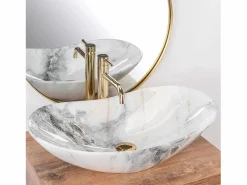 Outlet Rea Lavabo Sobre Encimera Royal Granit Shiny White Blanco