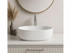 Online Rea Lavabo Sobre Encimera Oktawia Oval White Blanco