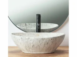 Rea Lavabo Sobre Encimera Sofia Light Stone Oval Grey
