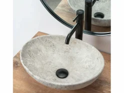Rea Lavabo Sobre Encimera Sofia Light Stone Oval Grey