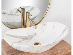 Outlet Rea Lavabo Sobre Encimera Royal Lava Matt White Blanco