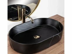 Clearance Rea Lavabo Sobre Encimera Nadia 60 Stone Black Negro