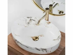 Rea Lavabo Sobre Encimera Queen Carrara Shiny White