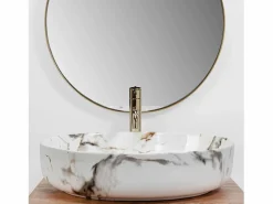 Rea Lavabo Sobre Encimera Queen Carrara Shiny White