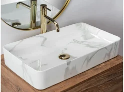 Rea Lavabo Sobre Encimera Denis Marmo Shiny White