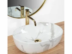 Rea Lavabo Sobre Encimera Amelia Marmo Shiny White Blanco