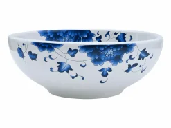 Best Lavabo sobre encimera redondo cerámica y azul Φ41x14 cm ES329978 Lavabo