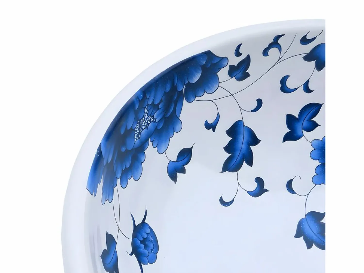 Best Lavabo sobre encimera redondo cerámica y azul Φ41x14 cm ES329978 Lavabo