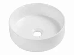 Lavabo sobre encimera redondo de cerámica blanca MII de 30 cm Lavabo