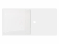 Discount Shower & Design Lavabo suspendido de solid surface con estante - 80 cm - GOYOKO Blanco