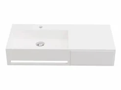 Shower & Design Lavabo suspendido de solid surface con toallero - 90 cm - GANDAKI