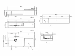 Shower & Design Lavabo suspendido de solid surface con toallero - 90 cm - GANDAKI
