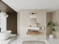 Shower & Design Lavabo suspendido de solid surface con toallero - 90 cm - GANDAKI