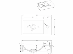Hot Lavabo suspendido de cemento con soporte, Ancho 40 x 22 cm, UCHAMI Lavabo|Mueble De Aseo