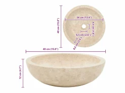 Lavabo 40x12 cm mármol crema Lavabo