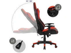 Best ML-DESIGN LED Gaming Silla Silla de escritorio Silla de oficina Silla giratoria Ajustable Rojo