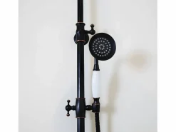 Clearance Essebagno Leeds Columna de ducha mecánica retro negra Negro