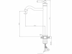 Essebagno Leeds mezclador alto lavabo rétro