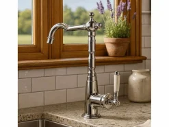 Outlet Essebagno Leeds mezclador para fregadero retro cromado Plateado