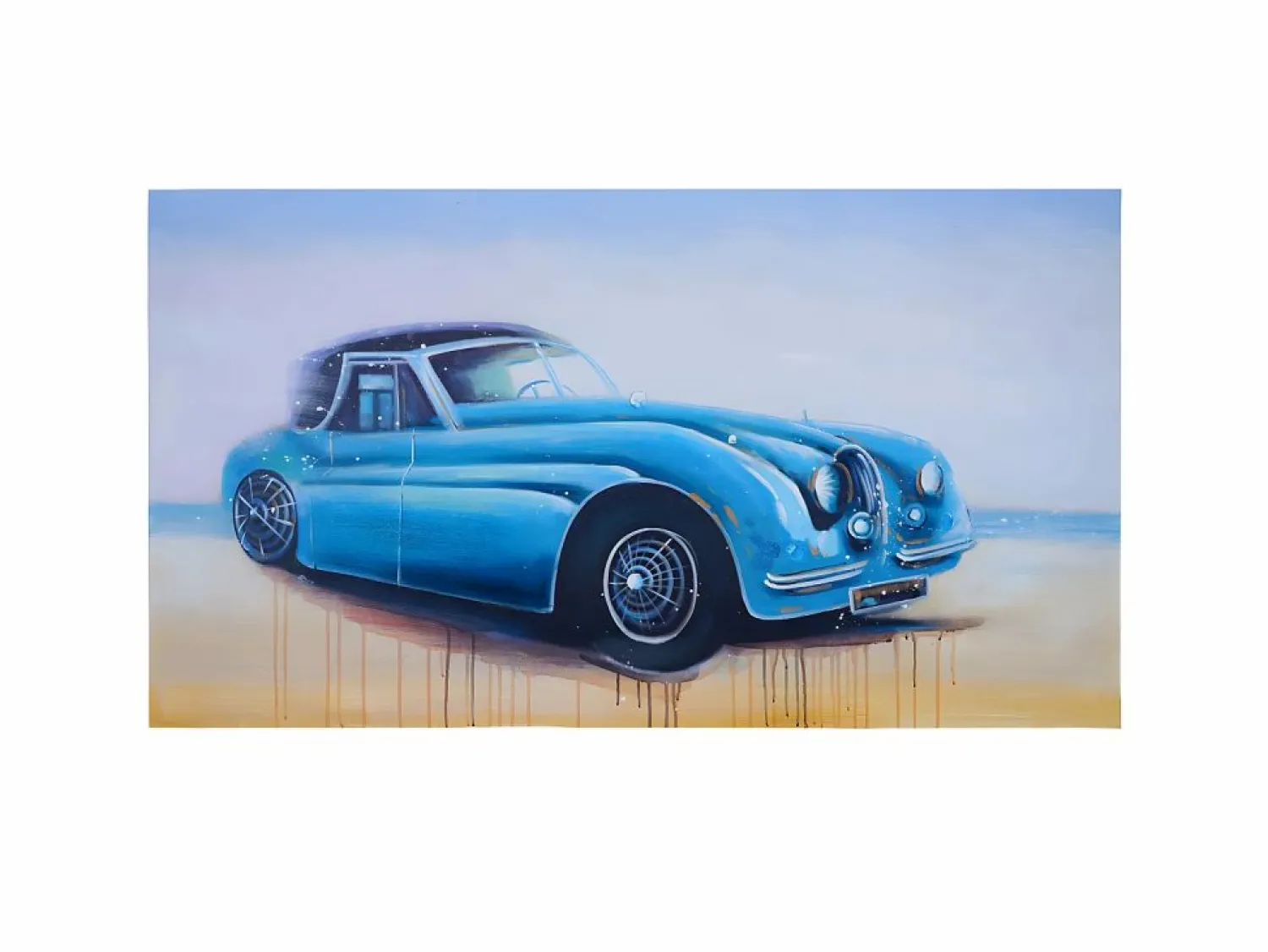 Best Óleo coche vintage pintado a mano Cuadro