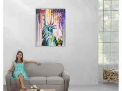 Discount MCW Óleo Estatua de la Libertad pintado a mano Multicolor