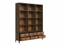 Rendez-Vous Déco Librería 6 cajones 12 nichos en metal y madera de cedro - Shelby