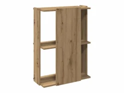 Online Librería 3 niveles madera ingeniería roble artesanal 60x30x80cm Librería