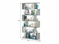 Clearance Librería ATHENA - hormigón - 6 nichos - 192 x 80 x 24 cm Gris