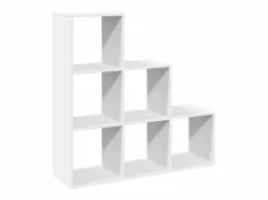 vidaxl Librería biombo de 3 niveles, blanca, 99x29x99 cm, madera de ingeniería Blanco