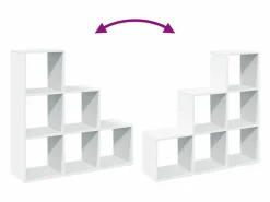 vidaxl Librería biombo de 3 niveles, blanca, 99x29x99 cm, madera de ingeniería Blanco