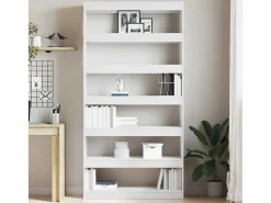 Outlet Librería Blanca de Madera de Ingeniería 100 x 30 x 198 cm Estante Librería