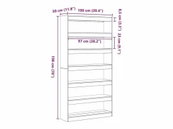 Outlet Librería Blanca de Madera de Ingeniería 100 x 30 x 198 cm Estante Librería