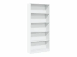Librería blanca 80x24x176 cm madera contrachapada