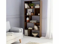 Sale Sweeek Librería con 5 baldas y 10 compartimentos nogal Marru00f3n