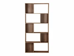 Sale Sweeek Librería con 5 baldas y 10 compartimentos nogal Marru00f3n
