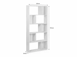 Sale Sweeek Librería con 5 baldas y 10 compartimentos nogal Marru00f3n