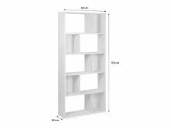 Sale Sweeek Librería con 5 baldas y 10 compartimentos nogal Marru00f3n