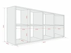 Discount Librería con 8 compartimentos – color: aloe – 147 × 74 × 30 cm, vertical u horizontal Librería