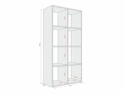 Discount Librería con 8 compartimentos – color: aloe – 147 × 74 × 30 cm, vertical u horizontal Librería