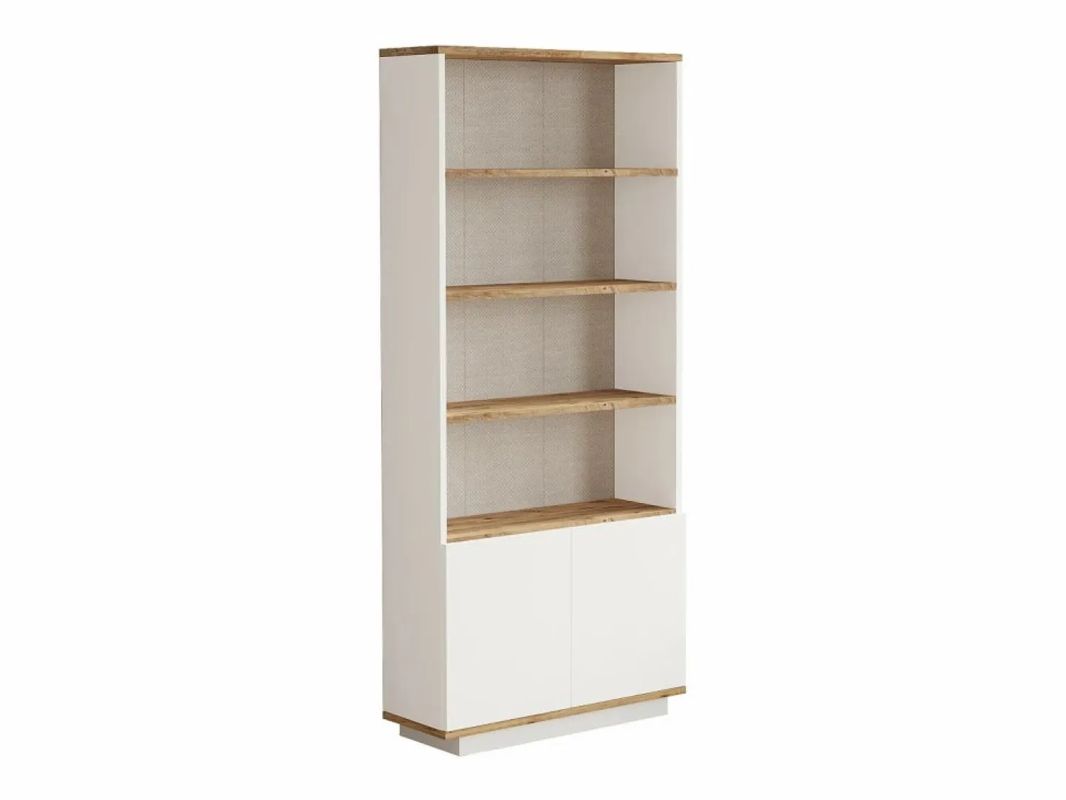 Online Vente-unique Librería con 2 puertas y 4 huecos - Blanco y natural - LOTULA Color natural claro / Blanco