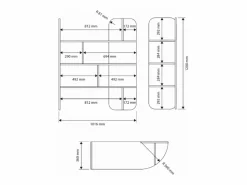 Librería con estantes abiertos – 120 cm – Efecto roble – CONTLE Librería
