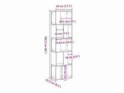 vidaxl Librería de 5 niveles madera hormigón 45x23,5x162,5 cm