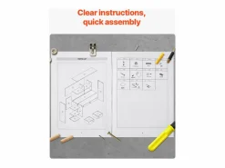 Outlet Librería de Escritorio SucceBuy. Organizador de Madera de 3 Niveles. con 2 Cajones de Tela. para Escritorio, Hogar y Dormitorio, Para Oficina Cajonera De Escritorio